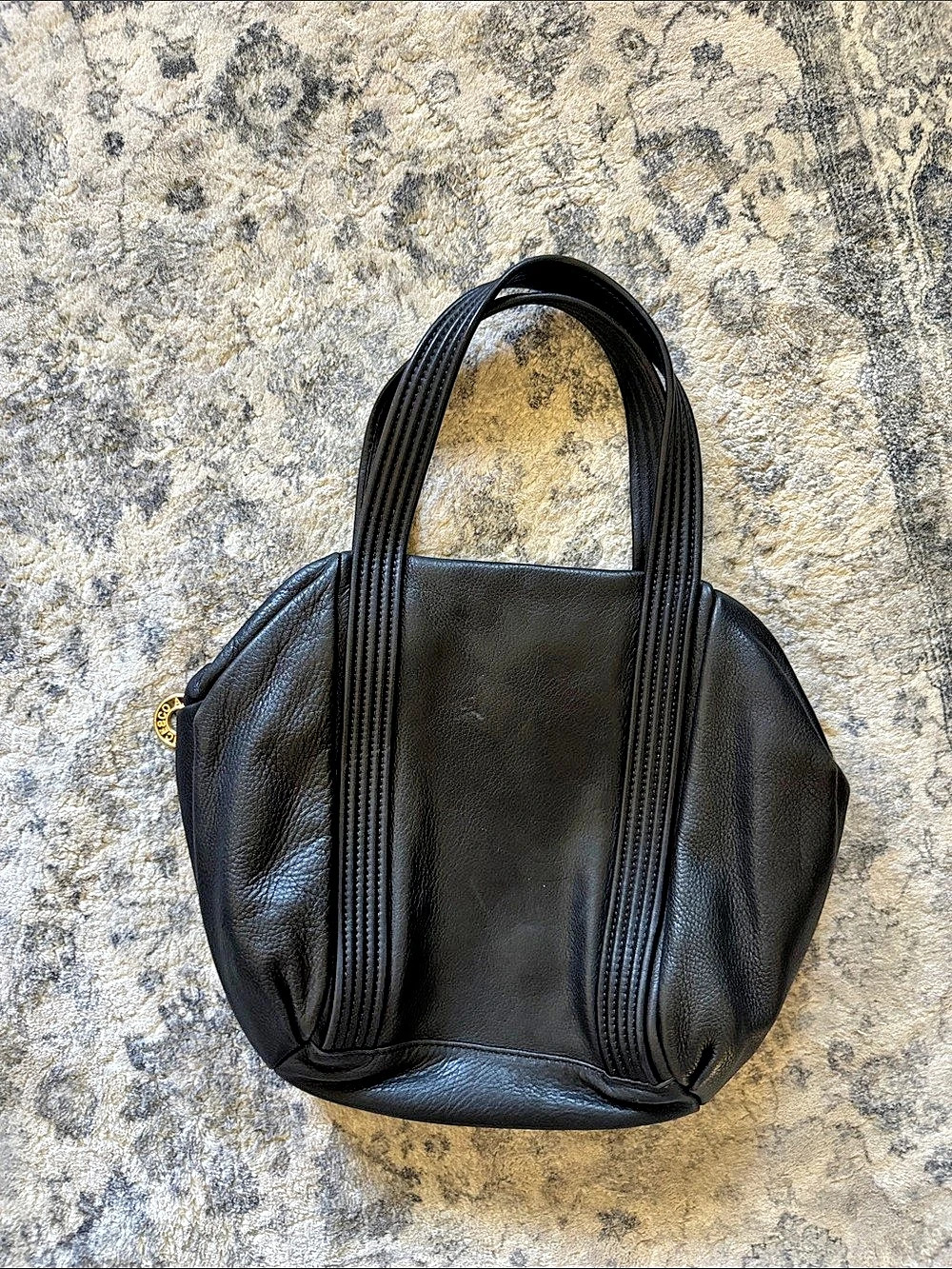 Francesco Biasia Black Leather Tote Bag